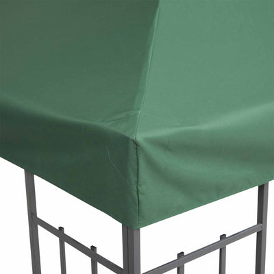 Outsunny 3 x 3 m Gazebo Top Cover Double Tier Canopy Replacement Pavilion Roof Dark Green