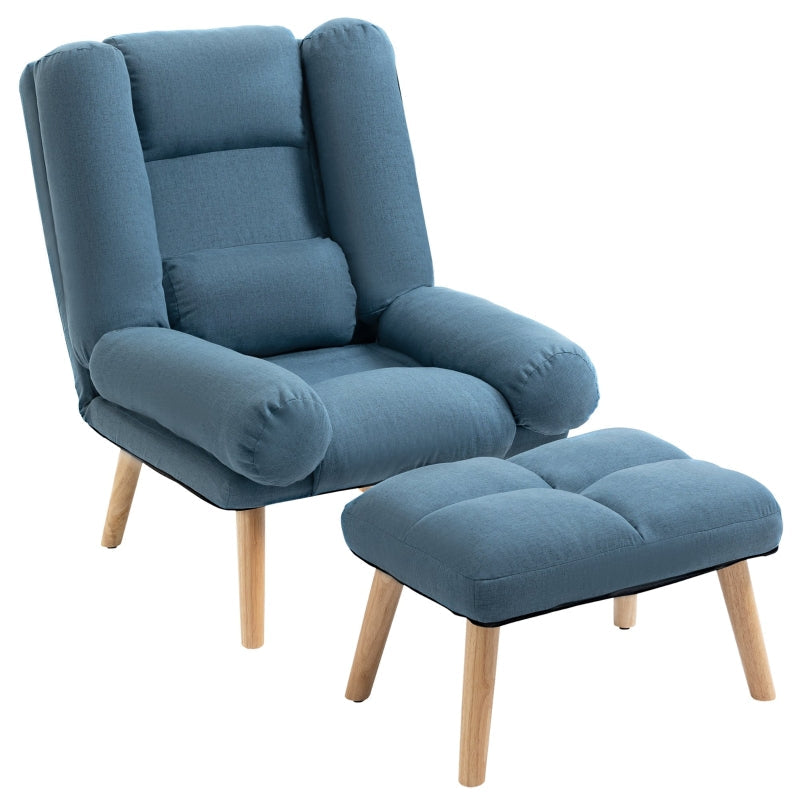 Three-Position Reclining Armchair- Blue