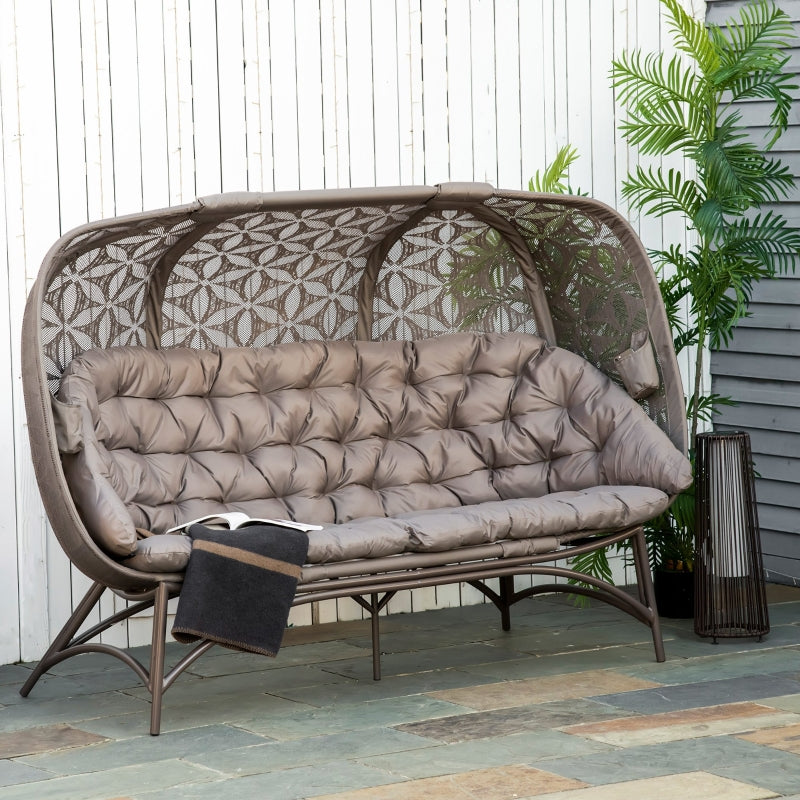 Folding Outdoor Egg Chair-Brown