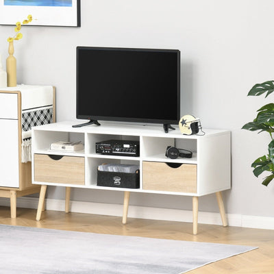 Multi-Storage TV Stand, With Wood Legs