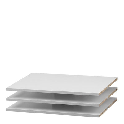 Verona - Set of 3 Shelves - Narrow (for 120cm wardrobe) in White