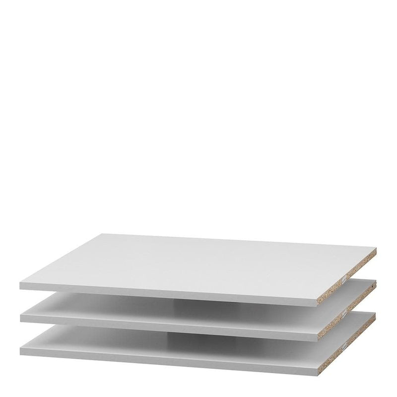 Verona - Set of 3 Shelves - Narrow (for 120cm wardrobe) in White