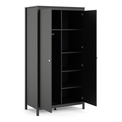 Madrid Wardrobe With 2 Doors In Matt Black