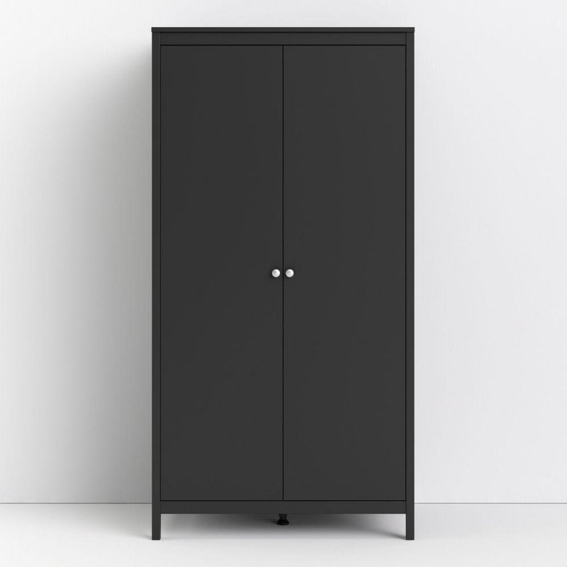 Madrid Wardrobe With 2 Doors In Matt Black