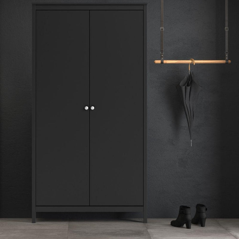 Madrid Wardrobe With 2 Doors In Matt Black