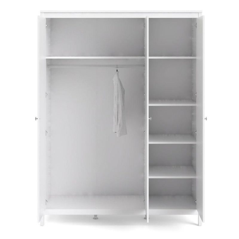 Madrid Wardrobe With 3 Doors In White