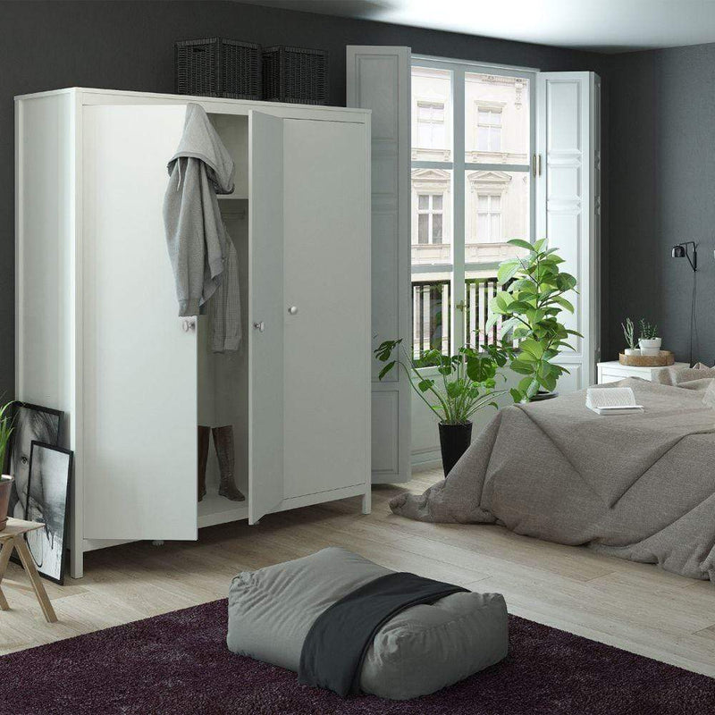 Madrid Wardrobe With 3 Doors In White