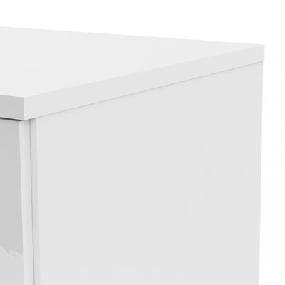 Naia - Naia Wardrobe with 2 doors + 1 drawer in White High Gloss