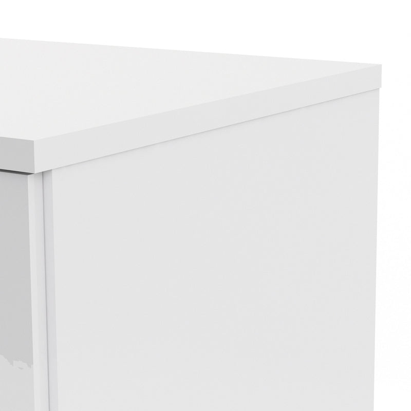 Naia - Naia Wardrobe with 2 doors + 1 drawer in White High Gloss