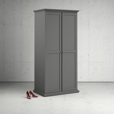 Paris Wardrobe with 2 Doors in Matt Grey