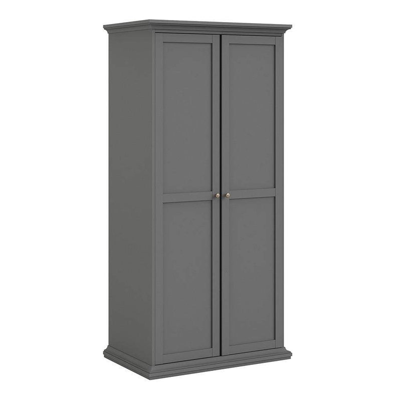 Paris Wardrobe with 2 Doors in Matt Grey