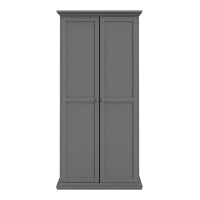 Paris Wardrobe with 2 Doors in Matt Grey