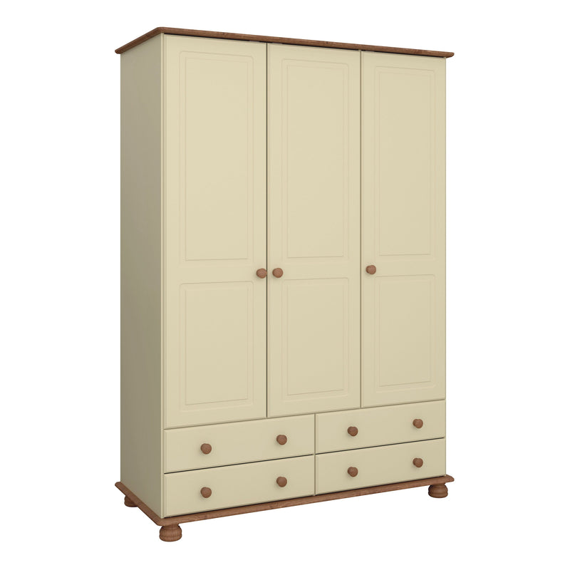 Richmond 3 Dr 4 Drw Wardrobe Cream & Pine