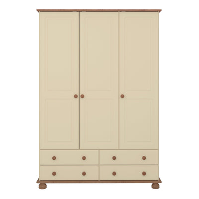 Richmond 3 Dr 4 Drw Wardrobe Cream & Pine