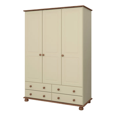 Richmond 3 Dr 4 Drw Wardrobe Cream & Pine