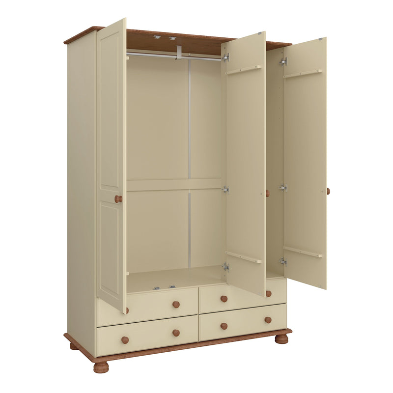 Richmond 3 Dr 4 Drw Wardrobe Cream & Pine