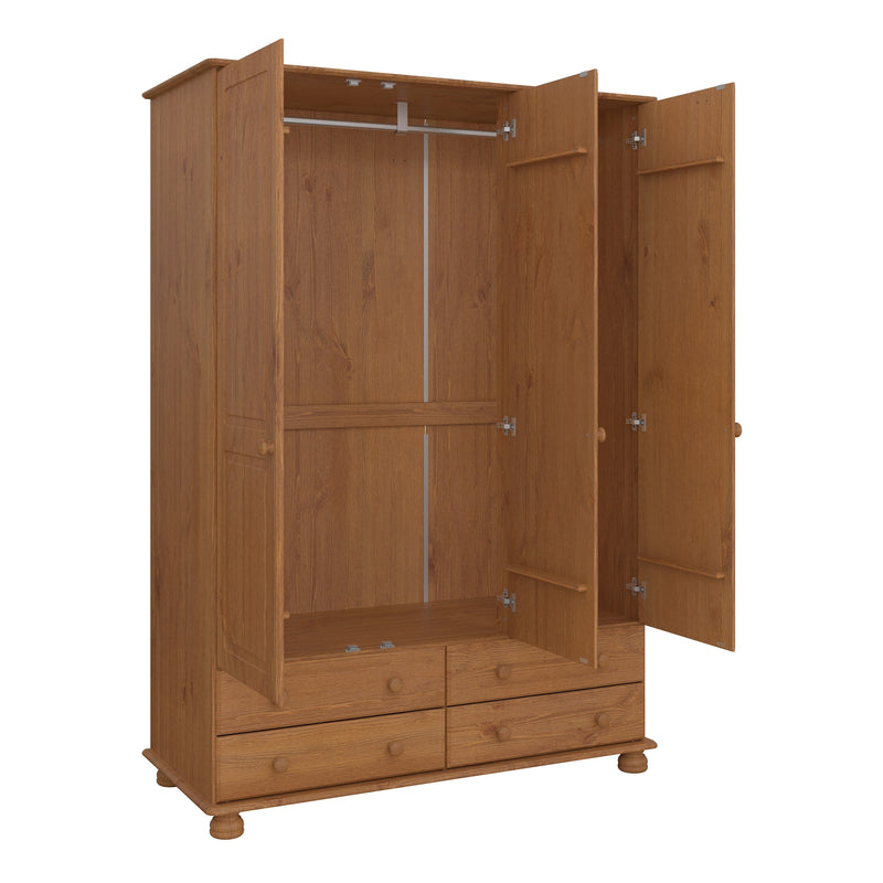 Richmond 3 Dr 4 Drw Wardrobe Pine