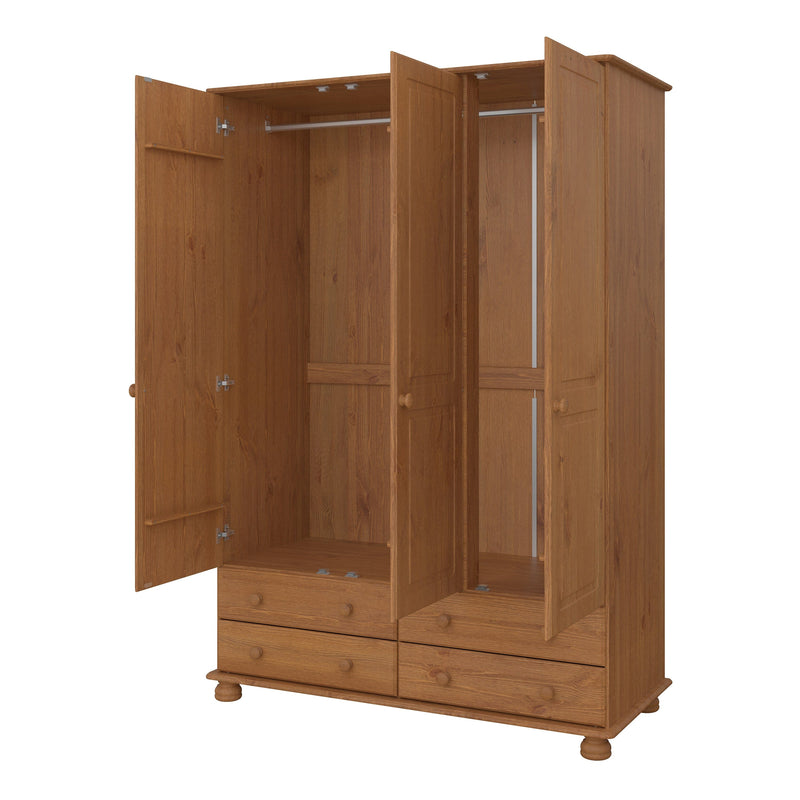 Richmond 3 Dr 4 Drw Wardrobe Pine