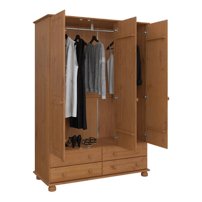 Richmond 3 Dr 4 Drw Wardrobe Pine