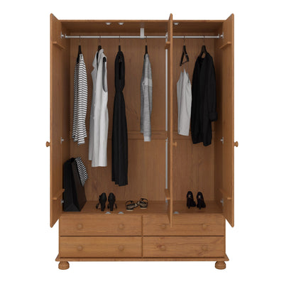 Richmond 3 Dr 4 Drw Wardrobe Pine