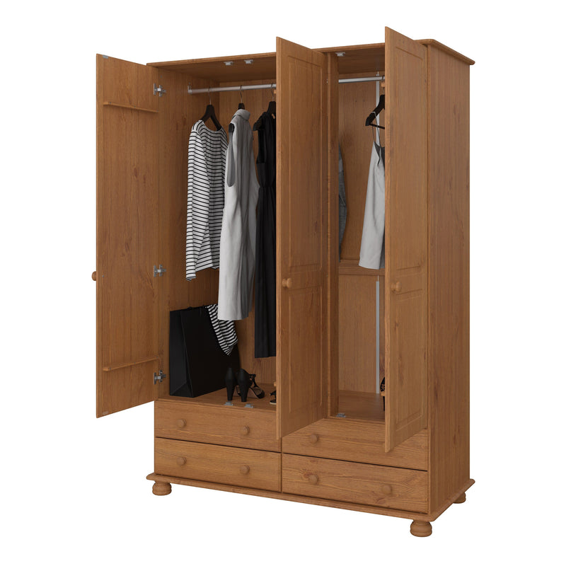 Richmond 3 Dr 4 Drw Wardrobe Pine