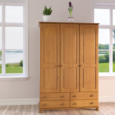 Richmond 3 Dr 4 Drw Wardrobe Pine