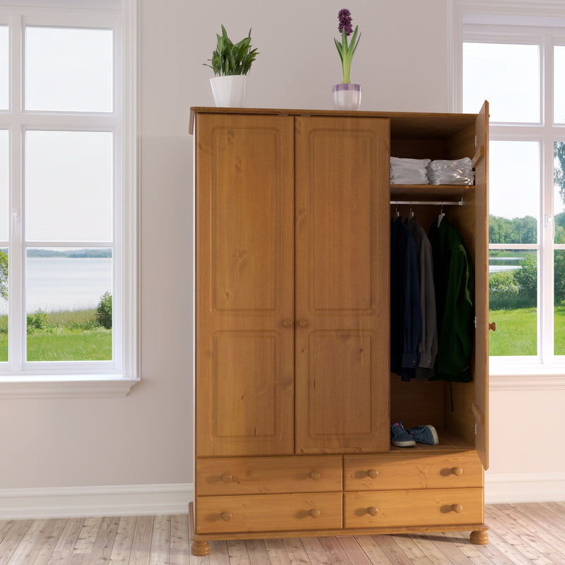 Richmond 3 Dr 4 Drw Wardrobe Pine