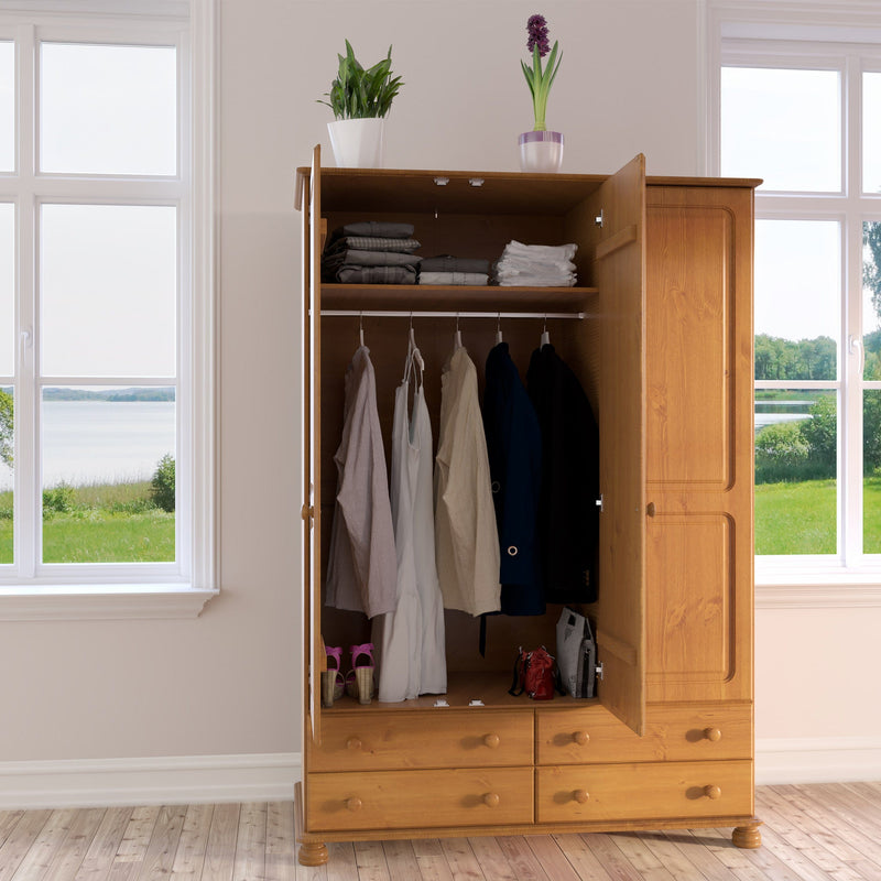 Richmond 3 Dr 4 Drw Wardrobe Pine