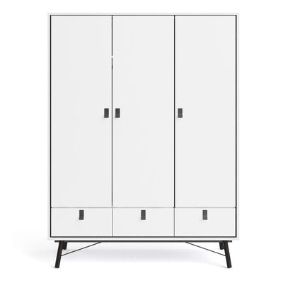 Ry Wardrobe 3 Doors + 3 Drawers In Matt White