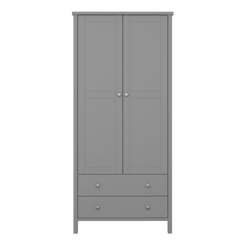 Tromso 2 Door 2 Drawer Wardrobe Grey