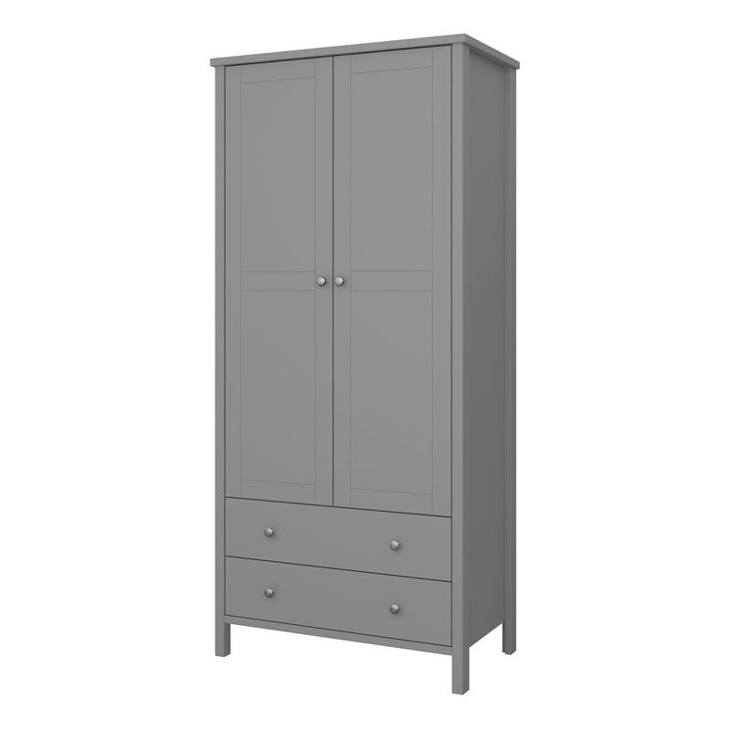 Tromso 2 Door 2 Drawer Wardrobe Grey