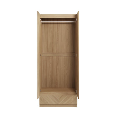 Catania 2 Door 1 Drawer Wardrobe Euro Oak