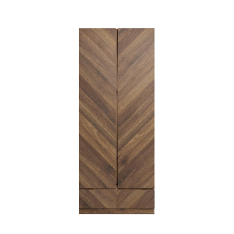 Catania 2 Door 1 Drawer Wardrobe Royal Walnut