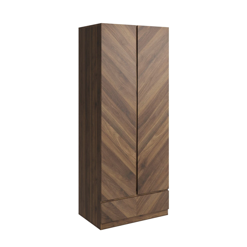 Catania 2 Door 1 Drawer Wardrobe Royal Walnut