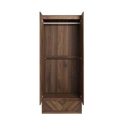 Catania 2 Door 1 Drawer Wardrobe Royal Walnut