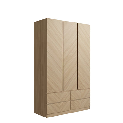 Catania 3 Door 4 Drawer Wardrobe Euro Oak