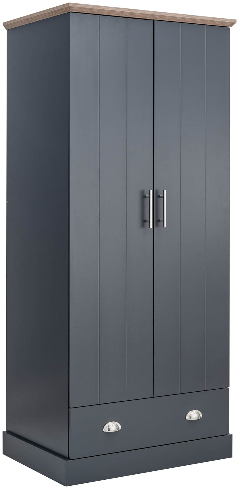 Kendal 2 Door 1 Drawer Wardrobe Slate Blue