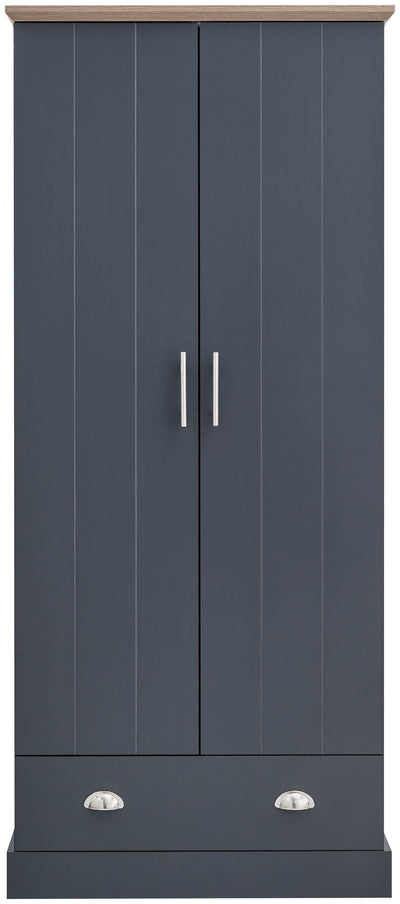 Kendal 2 Door 1 Drawer Wardrobe Slate Blue