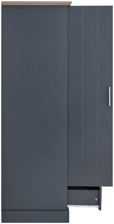 Kendal 2 Door 1 Drawer Wardrobe Slate Blue