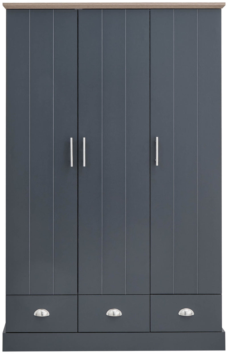 Kendal 3 Door 3 Drawer Wardrobe Slate Blue