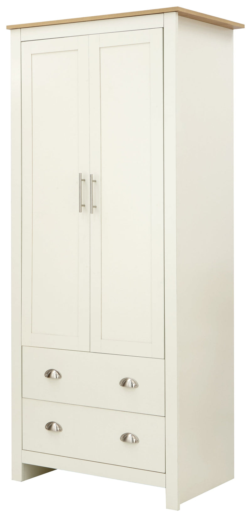 Lancaster 2 Door 2 Drawer Wardrobe Cream