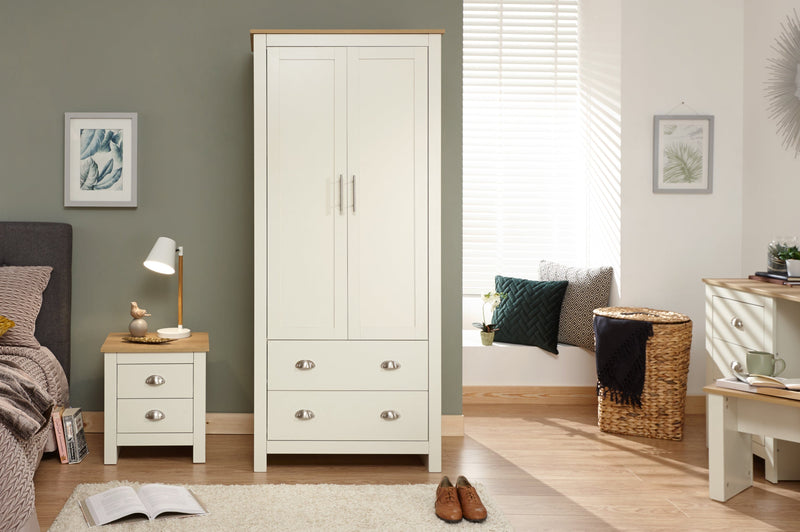 Lancaster 2 Door 2 Drawer Wardrobe Cream