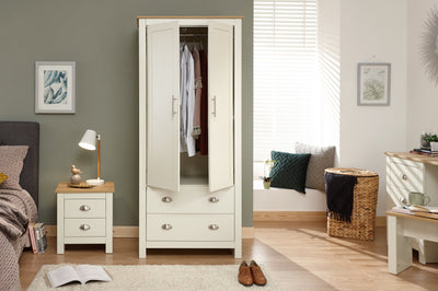 Lancaster 2 Door 2 Drawer Wardrobe Cream