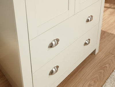 Lancaster 2 Door 2 Drawer Wardrobe Cream