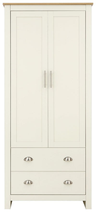 Lancaster 2 Door 2 Drawer Wardrobe Cream