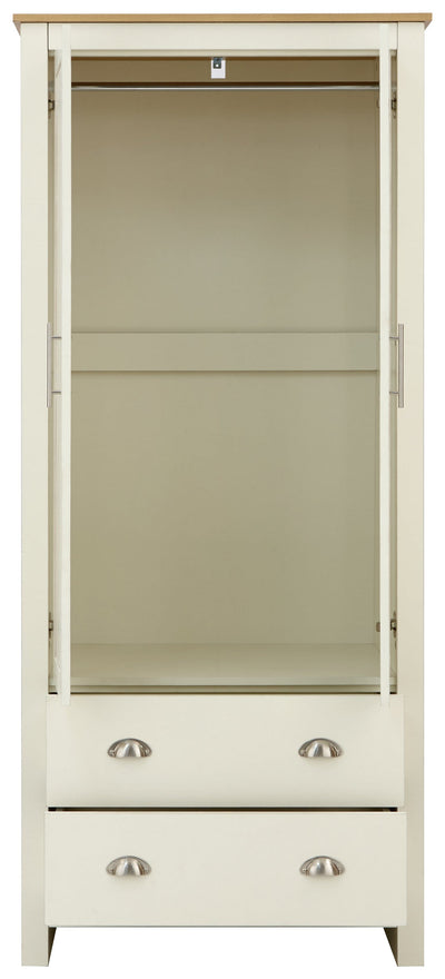 Lancaster 2 Door 2 Drawer Wardrobe Cream