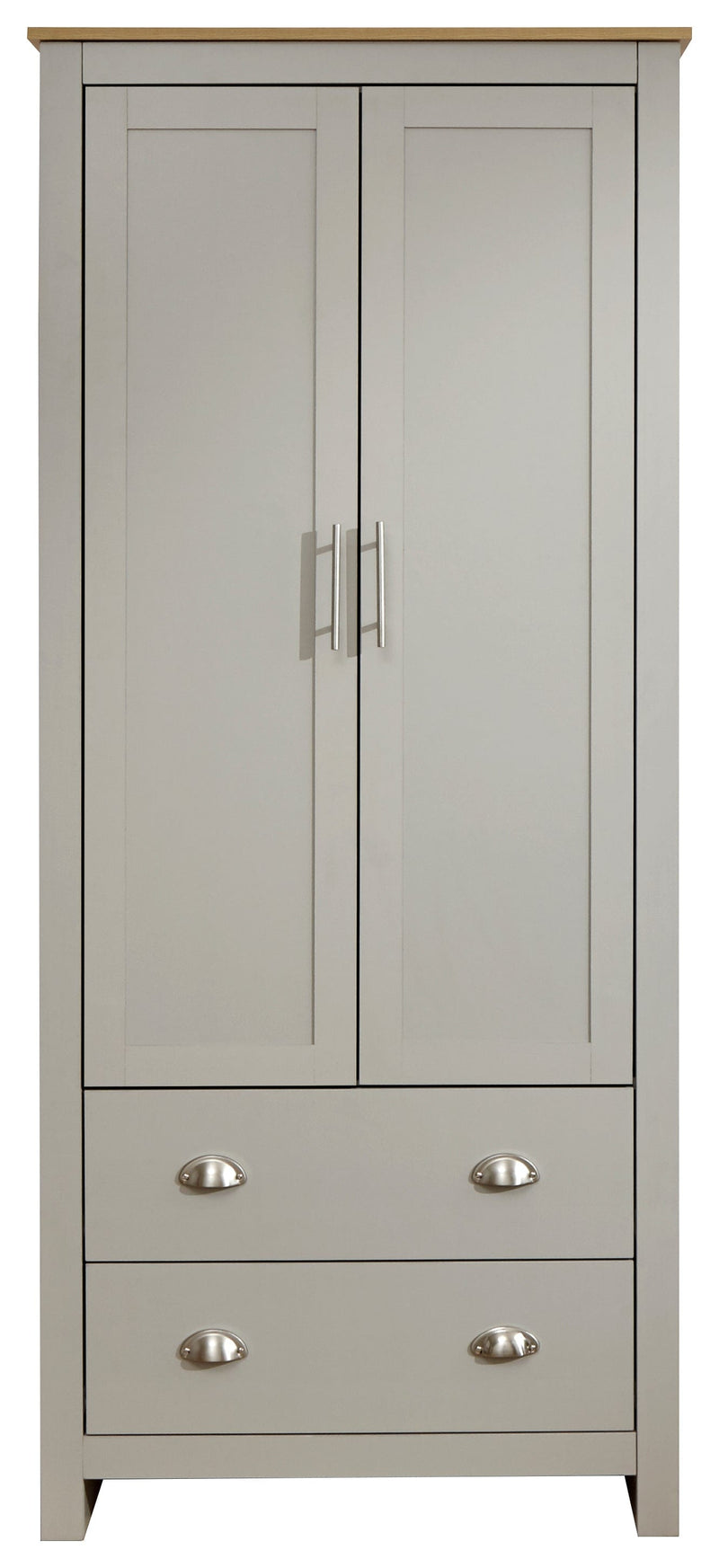 Lancaster 2 Door 2 Drawer Wardrobe Grey