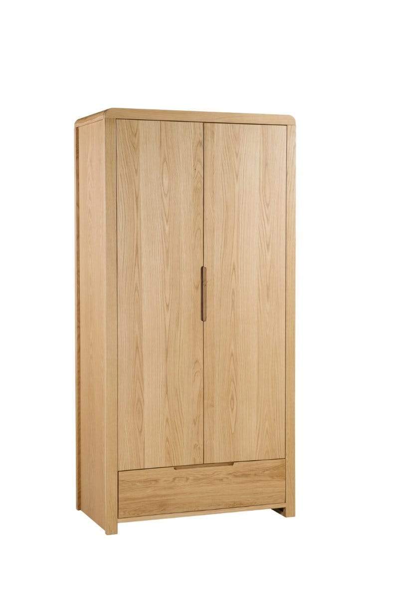 Curve  2 Door 1 Drawer Wardrobe