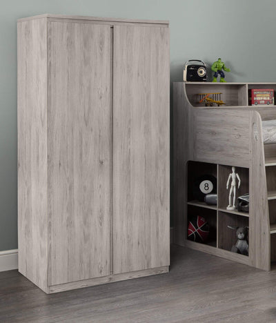 Jupiter  2 Door Wardrobe Grey Oak