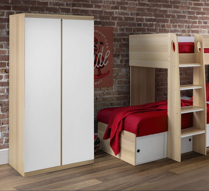 Jupiter  2 Door Wardrobe White & Oak